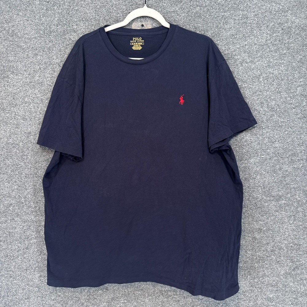 Polo Ralph Lauren Tshirt Mens XL Navy Blue Red Pony Classic Fit Tee Crewneck